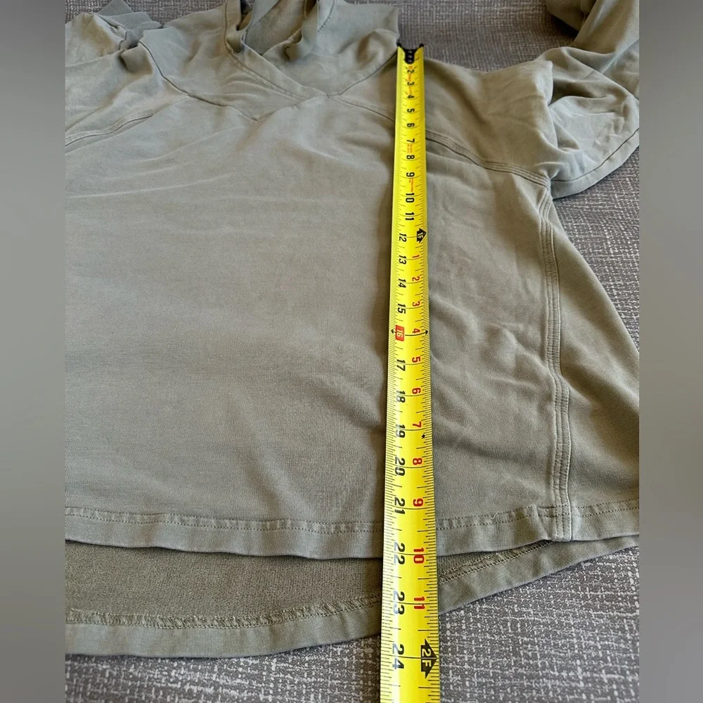 Athleta Boardwalk High Hip Hoodie Olive Gray Sz L Tencel Cozy - Picture 11 of 12